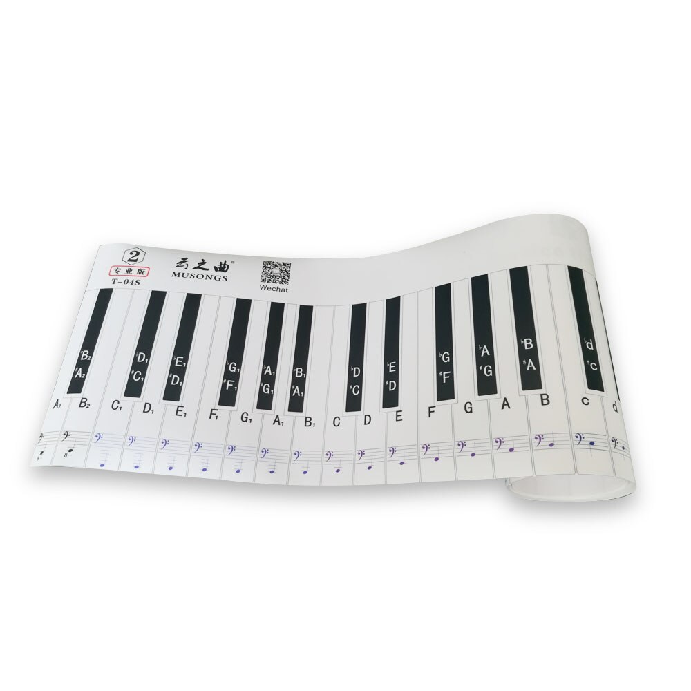 Version 88 Key Keyboard Piano Finger Simulation Practice Guide Teaching Aid Note Chart for Beginner Student