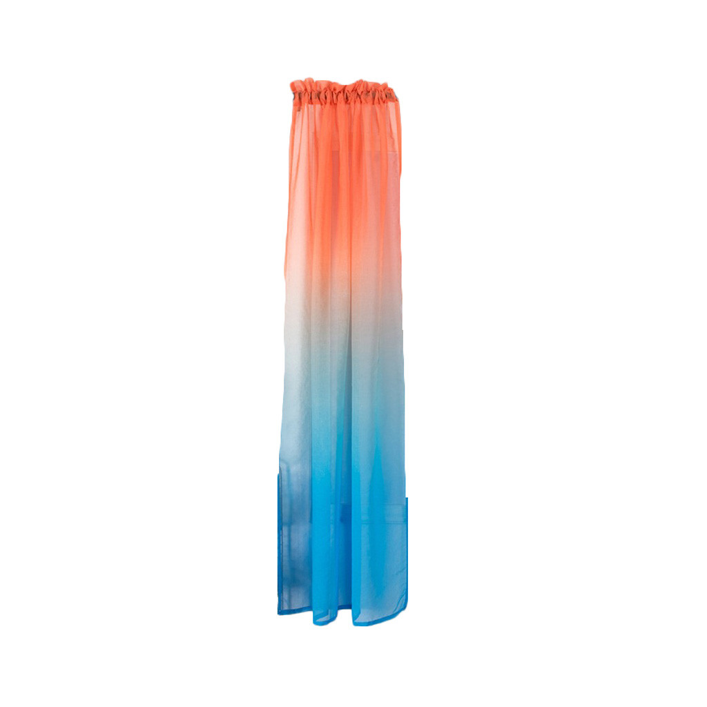 Ombre inspireret vinduesgardin vendbar gradient farve dør vindue gardin drapere panel gennemsigtigt tørklæde valancer 1pc fh5: -en