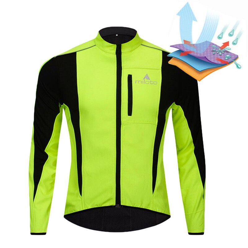 Waterdichte winddichte winter thermische fietsjas hoge zichtbaarheid mtb mountainbike racefiets kleding