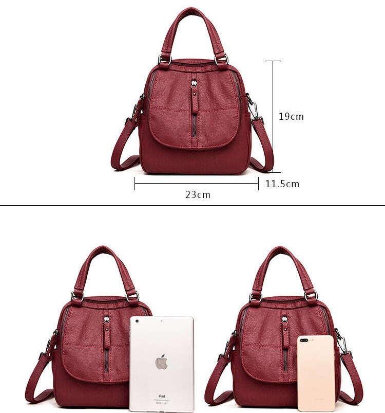 PU Leder frauen Mehrzweck Rucksack Schulter Tasche Reißverschluss für praktisch Tasten Reisen Rucksack Taschen kleinen Rucksack