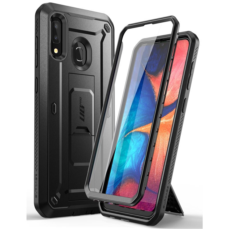 Supcase Voor Samsung Galaxy A20 /A30 Case Ub Pro Full-Body Robuuste Holster Case Cover Met Ingebouwde in Screen Protector &amp; Kickstand: Black