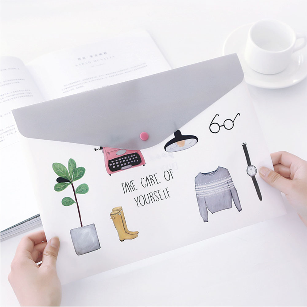 1PC A4 PVC File Folder Document Filing Bag Paper File Folder School Office Supplies File Holder Organizer Student Award: Default Title