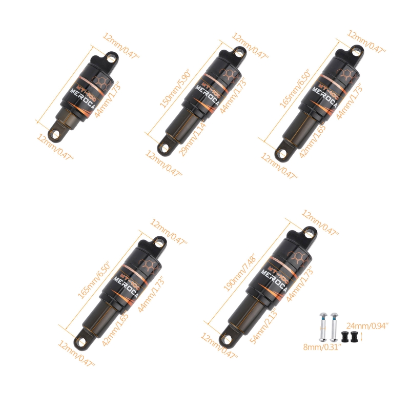 Anti-Corrosie 125Mm/150Mm/165Mm/190Mm Mountainbike Voorjaar Achter Shock Air kamer Mtb Vouwfiets Schokdemper