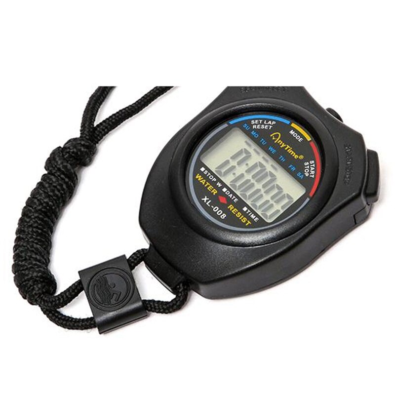 Waterproof Multi-Function Electronic Sports Stopwatch Timer Water Resistant Large Display with Date Time and Alarm