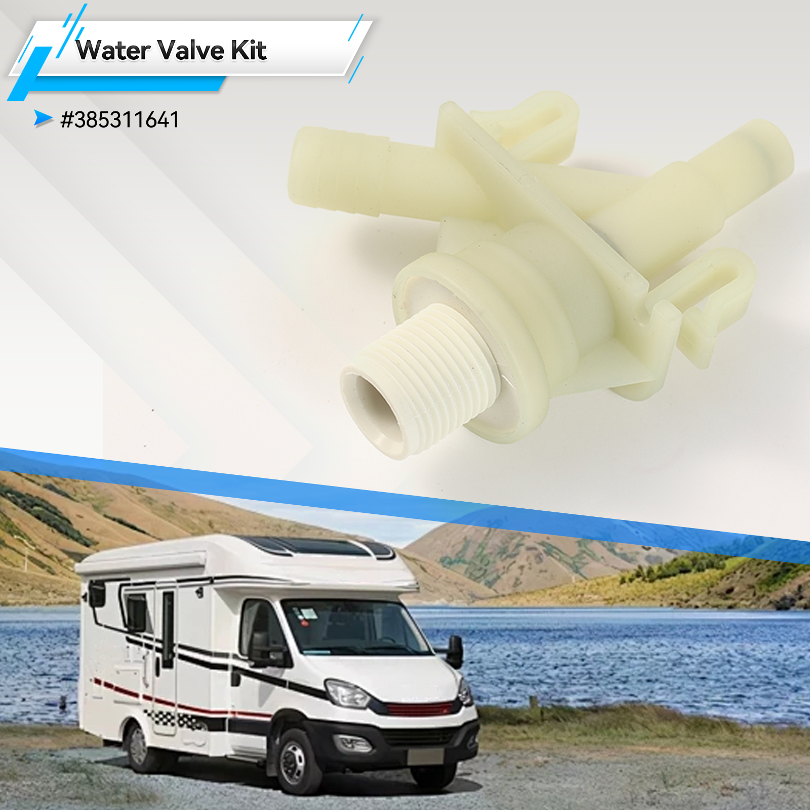 Plastic RV Camper Water Valve Kit 385311641 Replacement Durable For Dometic Sealand marine 300 310 320 series Pedal Flush Toilet