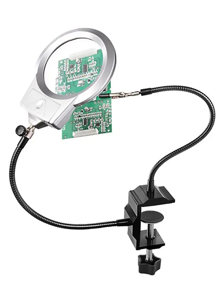 Handskit Soldering Stand Holder Third Hand Tool Soldering Stand With Magnifying Glass Soldering Stand Clip Welding Tools