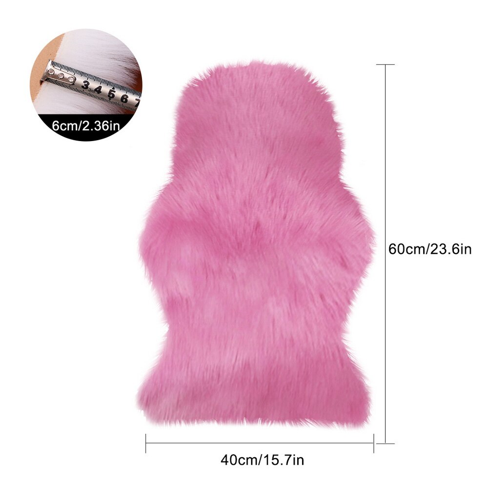 Luxe Rectangle doux en peau de mouton moelleux zone tapis Faux blanc fourrure tapis Shaggy cheveux longs solide tapis salon coussin de siège décor à la maison