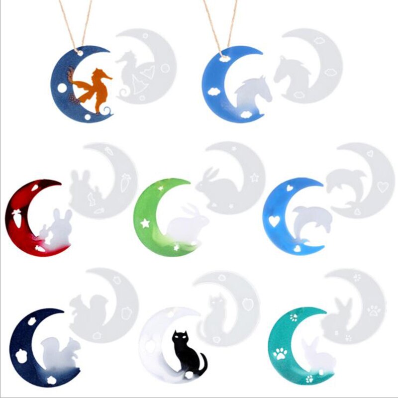 DIY Kristall Gutta percha Hirsch Katze Mond Silikon Spiegel bilden Kaninchen Delfin Anhänger Silikon bilden