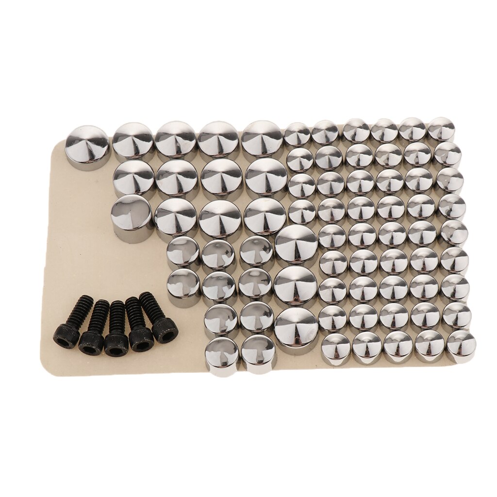 80Pcs Motorcycle Chrome Abs Bolt Toppers Caps Covers Voor Harley Flt/Flh