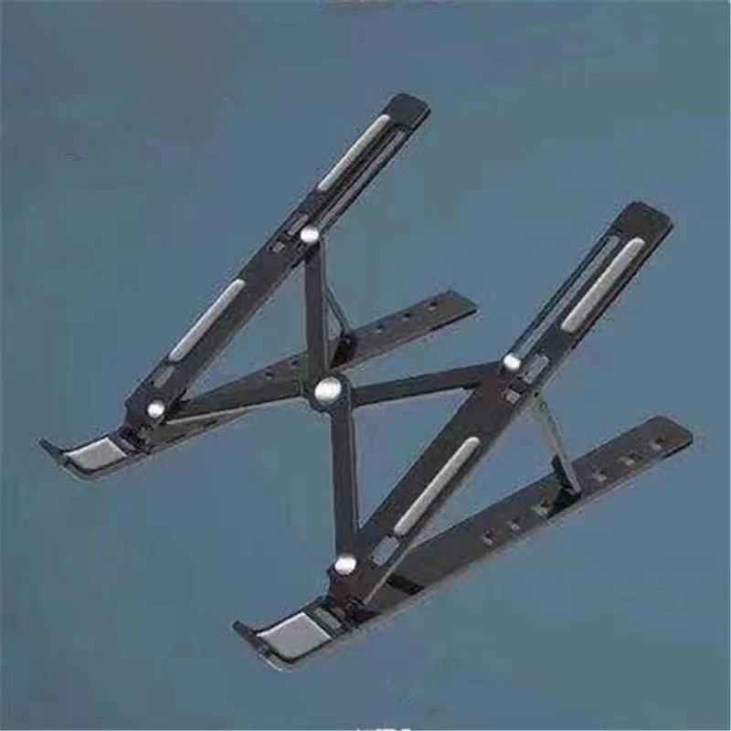 Portable Laptop Stand Foldable Support Base Notebook Stand For Macbook Pro Lapdesk PC Computer Laptop Holder Cooling Pad Riser: Black (ABS)