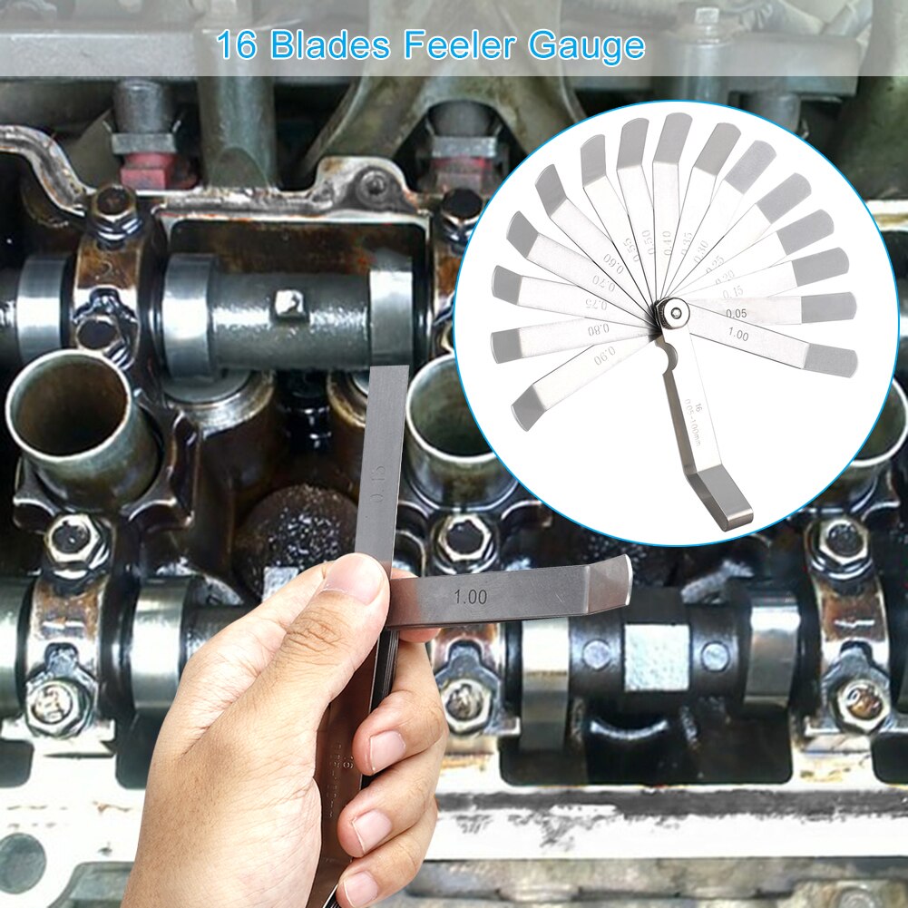 16 Blades Universal Thickness Gage Set Metric Guage Stainless Steel Feeler Gauges High Accuracy Gap Measuring Tool