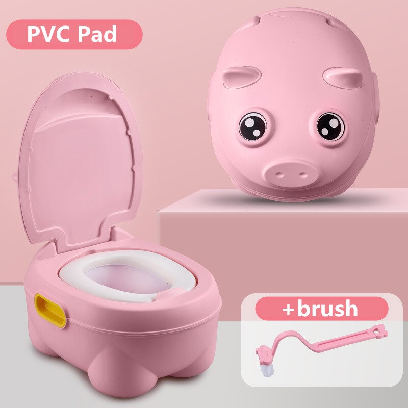 Tegneserie gris baby pottetrening sete baby takrenne toalett låve toalett trener sengepanne bærbar toalett rygg urinal til låve: Rosa pvc-pute