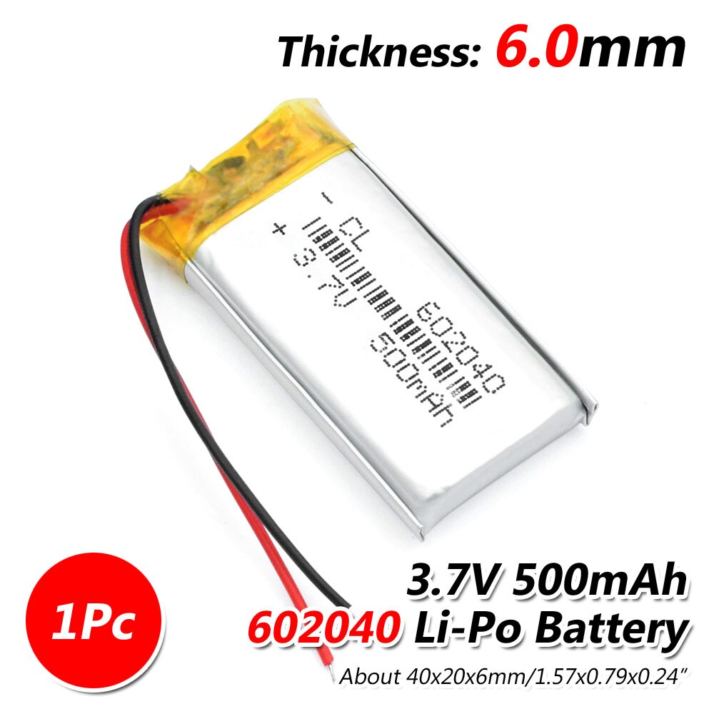 3.7V 602040 Lithium Polymeer Li-Po Li Ion Oplaadbare Batterij Lipo Cellen Voor Bluetooth Speaker MP3 Pda Notebook Gps – Grandado