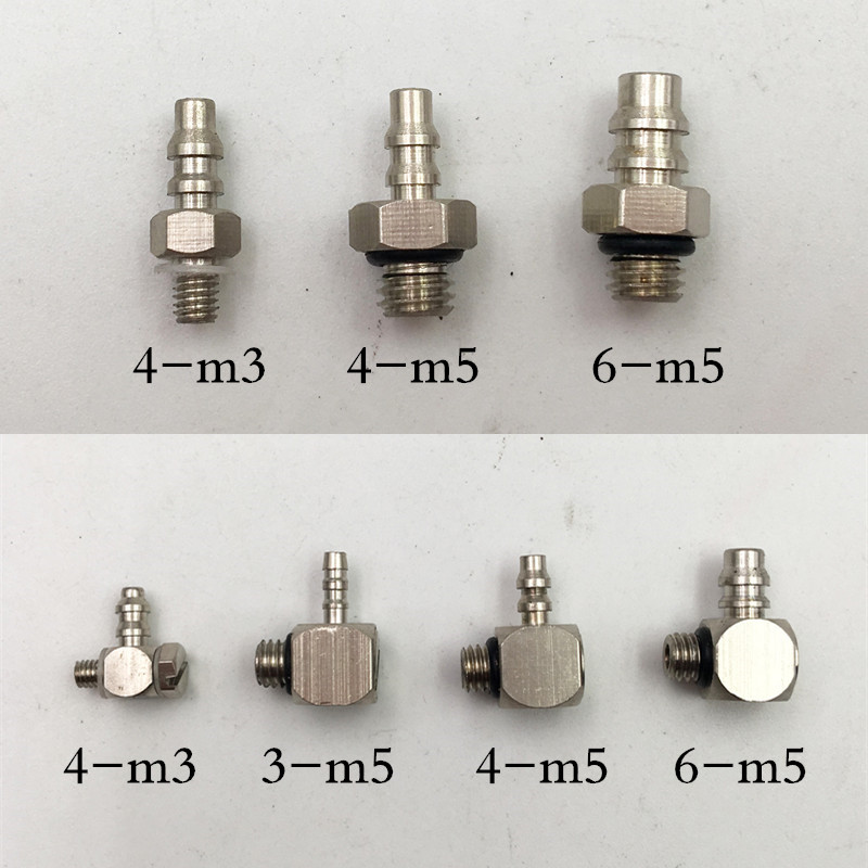 Mini Pneumatic fitting Male Thread M3 M5 M6 - Air Tube 3mm 4mm 6mm Straight Pneumatic Pipe Elbow mini Barb Connector T shape