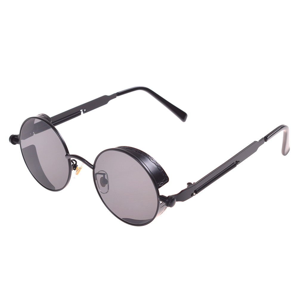 1 stk vintage retro polariserede steampunk solbriller metal runde spejlede briller mænd cirkel solbriller