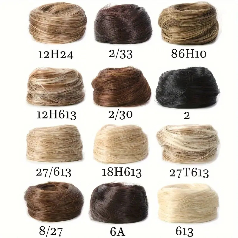 Moño básico para mujer, moño de pelo liso sintético para todas las personas, extensión de cabello de aspecto Natural para mujer