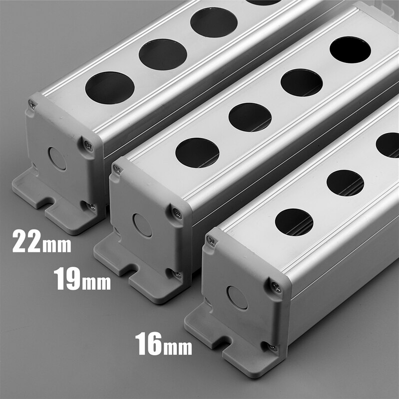 Lanboo 16/19/22mm metal-trykknap-afbryder vandtæt boks 1 2 3 4 5- huls aluminiumslegeringsboks med udendørs strømkontrolboks