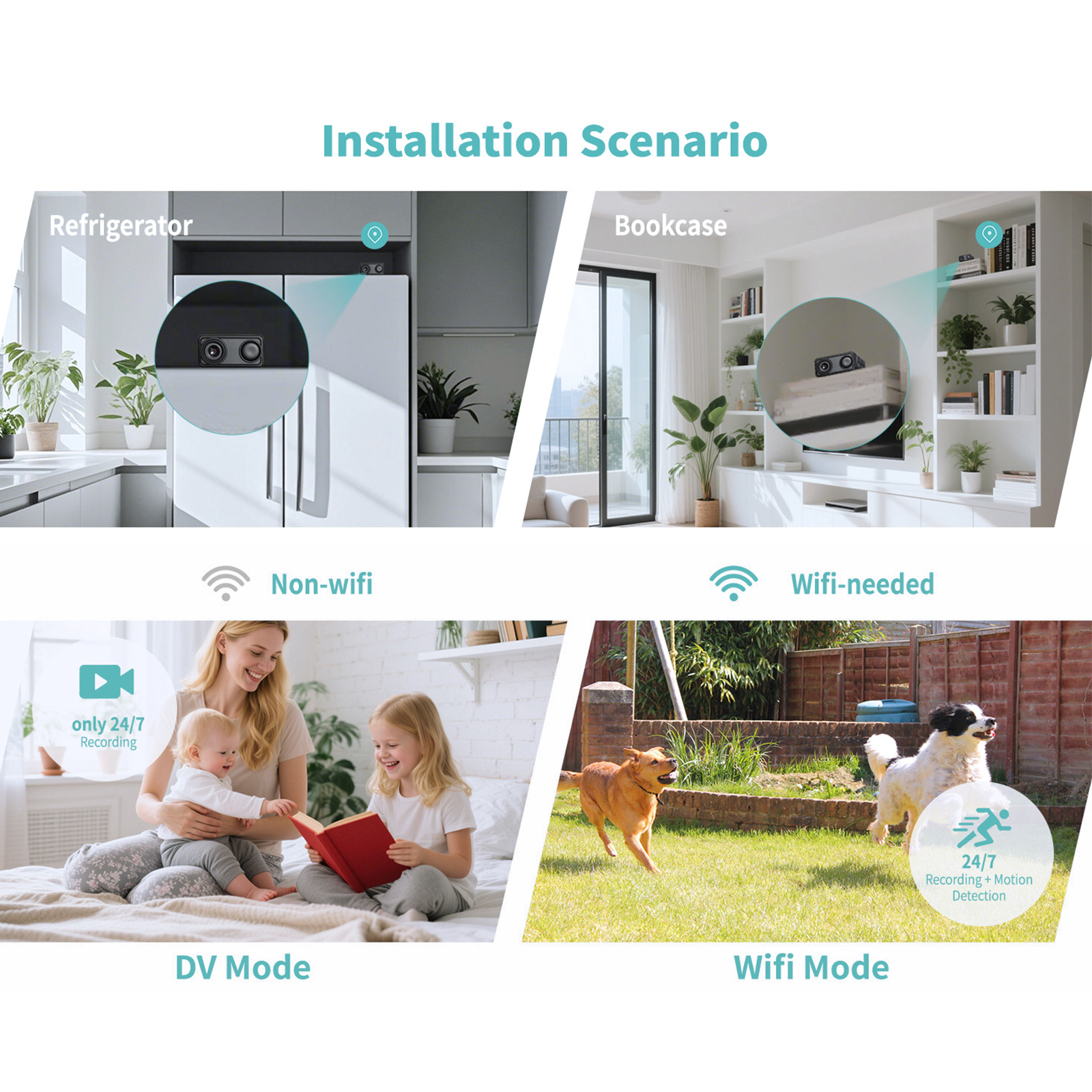 4K WiFi Mini-bewakingscamera met bewegingsdetectie Kleine bewakingscamera App-bediening op afstand voor bewaking van thuiskantoren