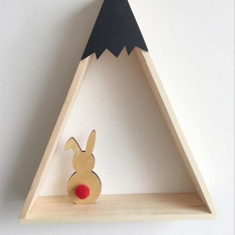 Ins Nordic Stil Holz Kaninchen Ornamente Kinderzimmer Dekoration Holz Handwerk Kinder Sichere Natürliche Spielzeug Fotografie Requisiten: Red Ball