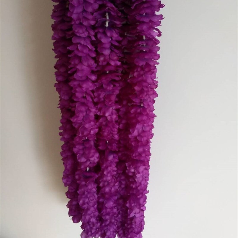 20/50 100Cm Kunstmatige Simulatie Hydrangea Orchidee Wisteria Bloem String Voor Diy Bruiloft Boog Vierkante Rotan Muur Opknoping Mand