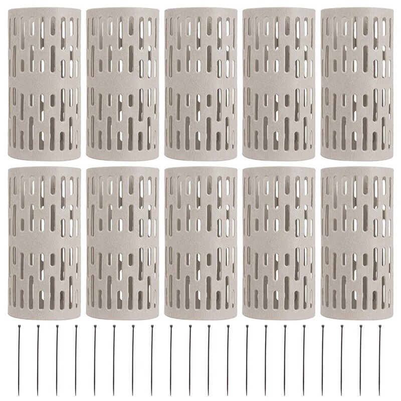 10 Pack Plastic Plant and Tree Trunk Protectors- Easy Flexible Tree Guard with 20Pcs Locking Zip Ties Expandable Nursery