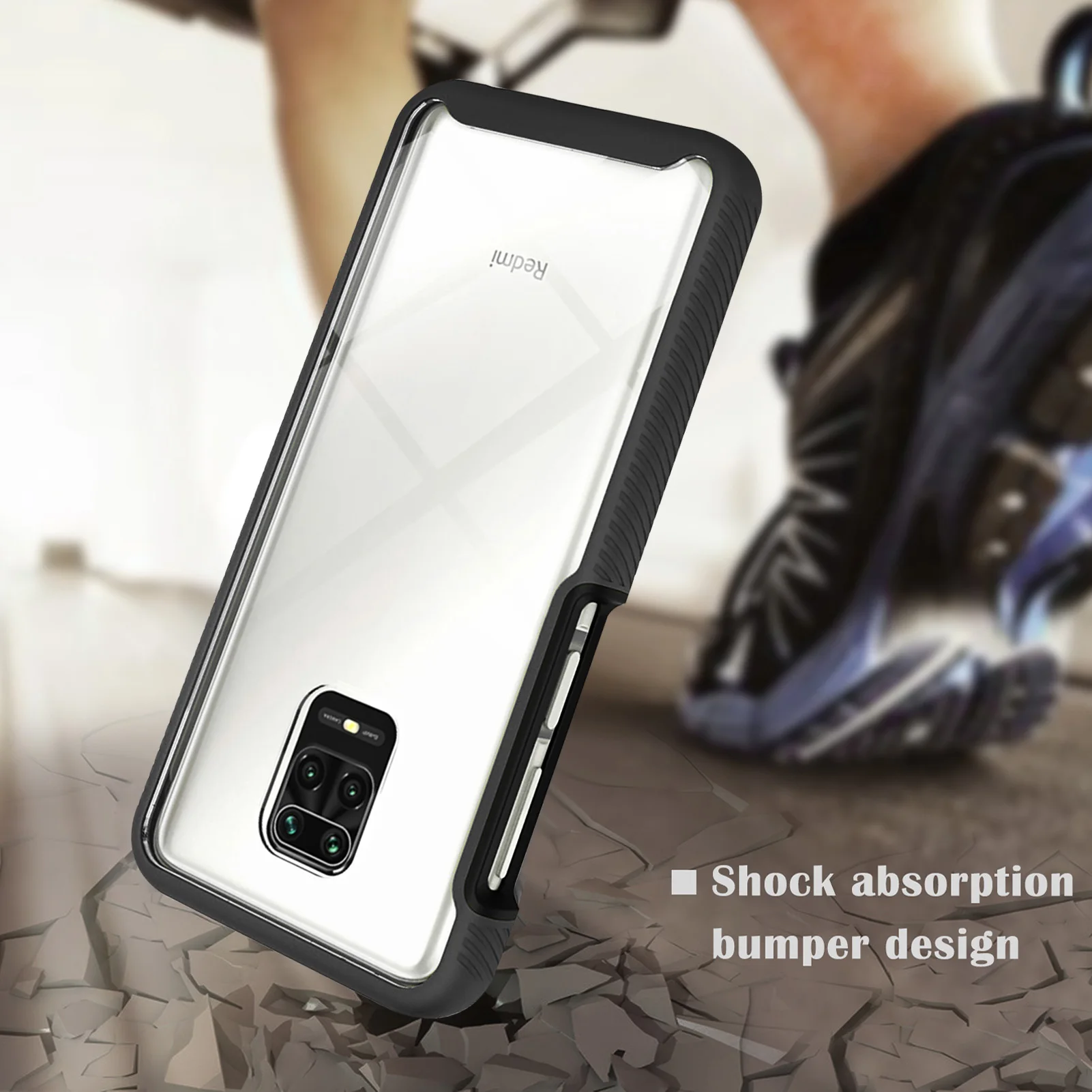 Funda híbrida resistente a prueba de golpes para Xiaomi Redmi Note 9S 9 Pro 10 Global 9C 10A 10C 12C TPU marco cubierta trasera de plástico duro