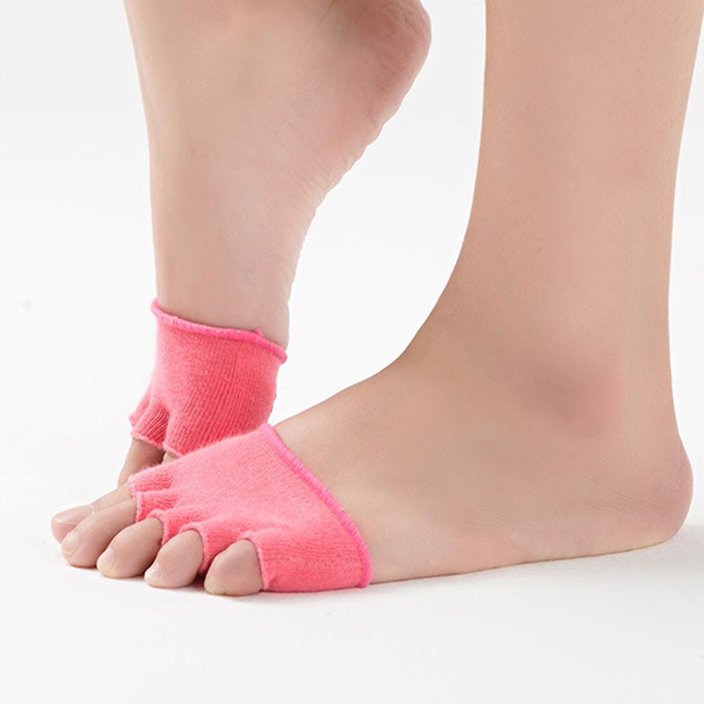 Toe Socks Non-Slip Women Toe Toppers Socks No-Show Half Socks for Ballet Pilates Exercise Dance Studio CMG786