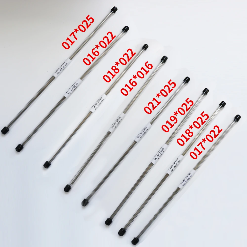 10 unids/pack ortodoncia SS alambre recto de acero inoxidable redondo Rectangular