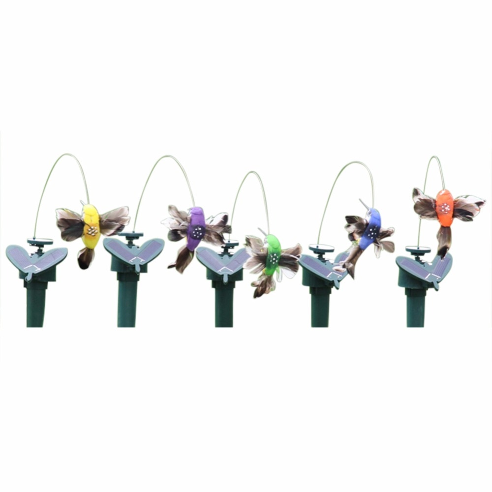 Solar Butterfly Hummingbird Gardening Idyllic Toy Electric Fly Simulation Butterfly Solar Feather Toys Coloring Random