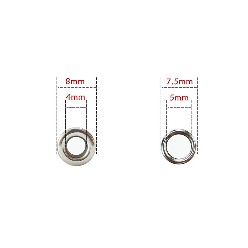Ojales perforados de acero inoxidable para zapatos, accesorios de decoración para cinturón de ropa, 100 unids/paquete: 4mm