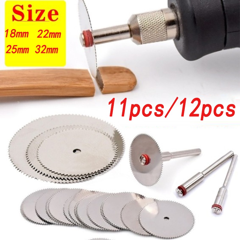 12pcs Mini Circular Saw Blade Electric Grinding Cutting Disc Rotary Tool for Dremel Metal Cutter Power Tool Wood Cutting Discs