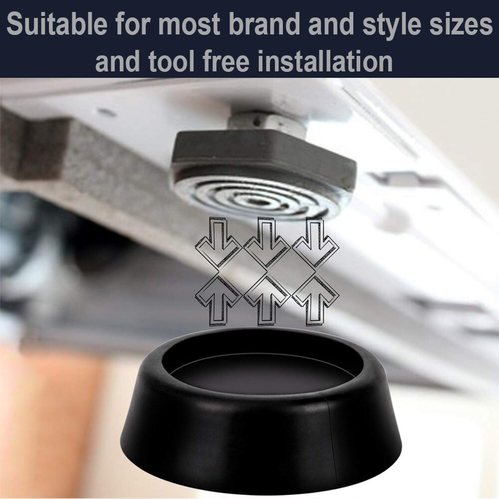 4Pcs White Washing Machine Foot Pads for Anti-vibration Washer and Dryer Anti Slip Mat Rubber Isolation Feet