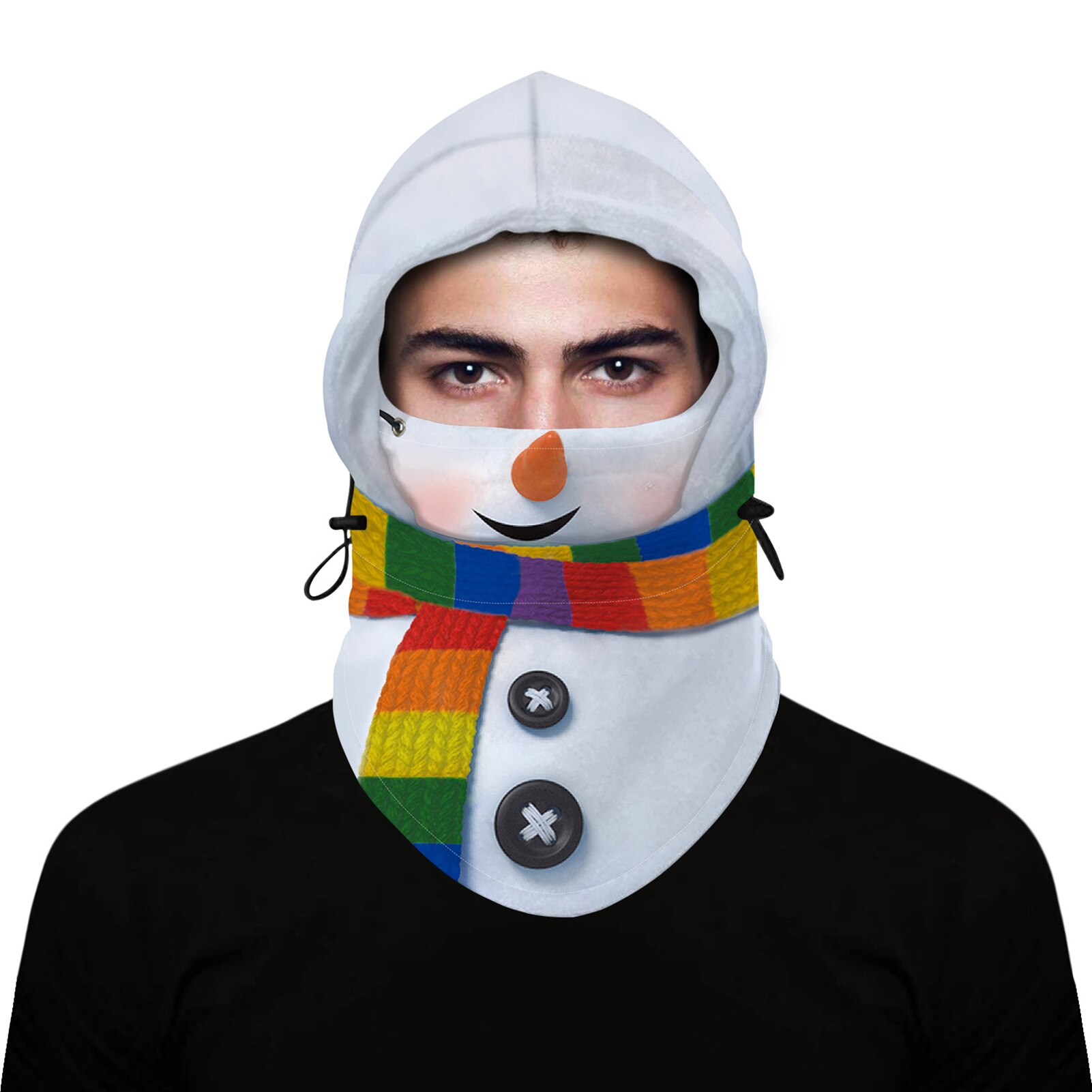 Kerst Digitale Afdrukken Volwassen Unisex Kerst Digitale Afdrukken Winter Winddicht Skiën Warm Hooded Gezicht Cover