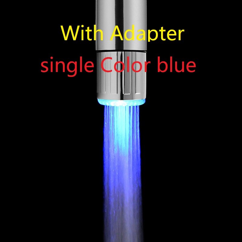 Bunte LED Wasserhahn Licht klopfen Düse Änderungen Farbe Je nach Wasser Temperatur Für Küche Schlecht Waschen Dusche: Single Farbe Blau