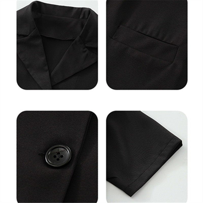 Ropa coreana para niñas, Chaqueta de traje de manga corta, Color blanco y negro, chaquetas de para adolescentes, abrigos con cinturón de 5, 6, 8, 10 y 12 años