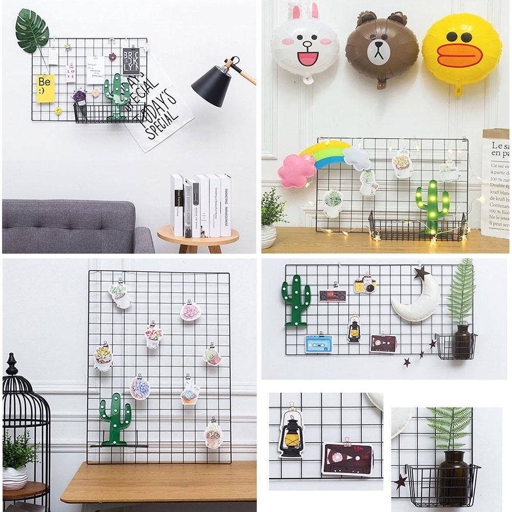Wall Decoration Iron Frame Hanging Rack Wall Display Storage Box Multifunction Mesh Wire Metal Wall Shelf