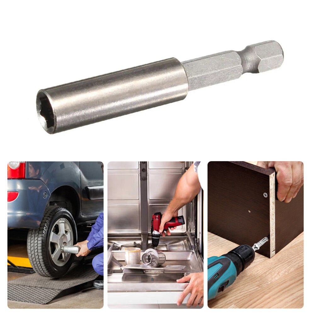 Quick Change Extension Bit 1/4 Hex Shank Long Handle Screwdriver Tip Holder Magnetic Connecting Rod Hand Tool