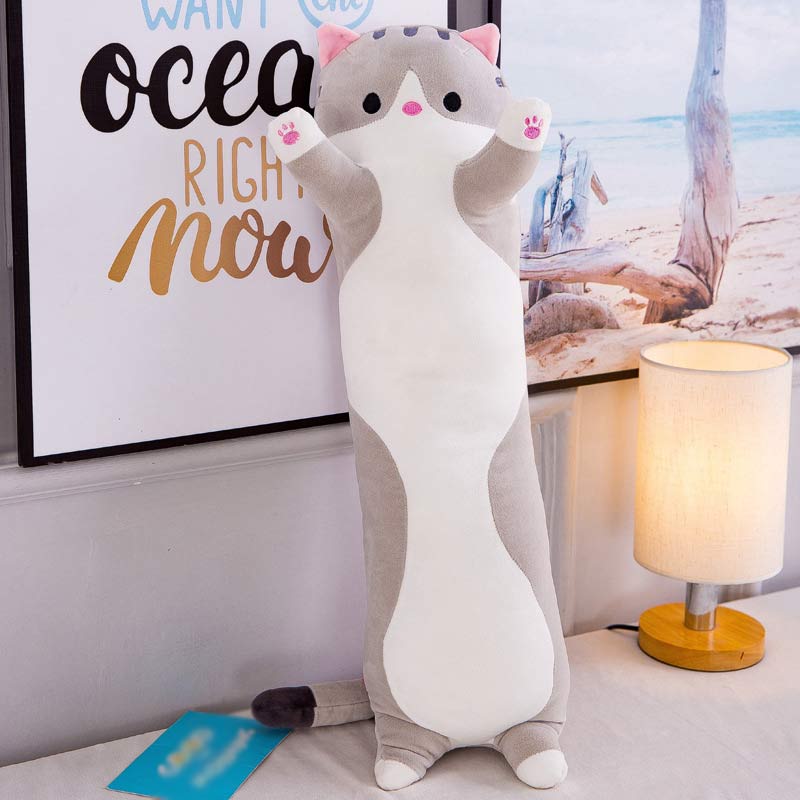 Leuke Kat Slaap Lange Pluche Sturen Kinderen Knie Kussen Almofada Coussin Overwatch Cojines Decorativos Zitkussen: Gray / 50cm