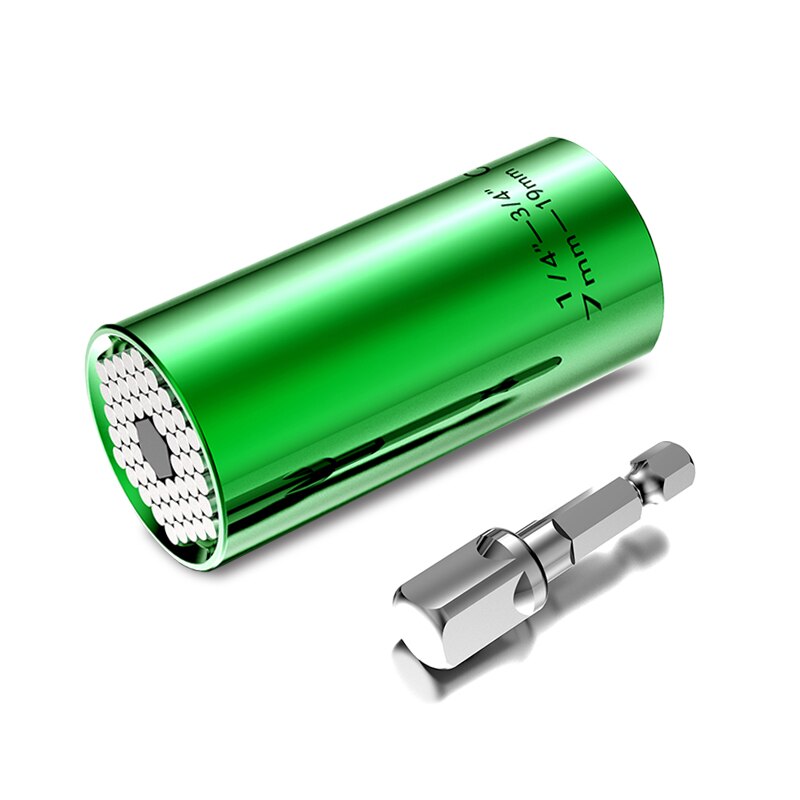 7-19mm universal momentnyckelhuvud set hylshylsa borrmaskin spärrbussning nyckel magisk nyckel grepp handverktyg gör-det-själv-verktyg yl: 2 st grön