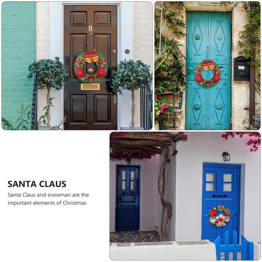 2Pcs Christmas Hanging Wreath Paper Door Wreath Paper Wreath Christmas Door Wreath for Window Wall Door Indoor