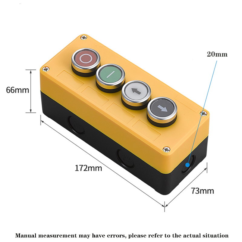 Button switch control box plastic hand-held self starting button waterproof box electrical industrial emergency stop LA38: army green