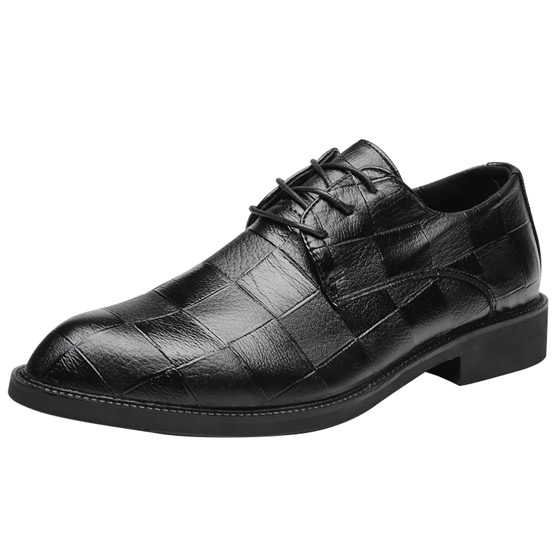 Image showcasing Shoes Black Leather Men Shoes Luxury Brand Mens We... – Grandado