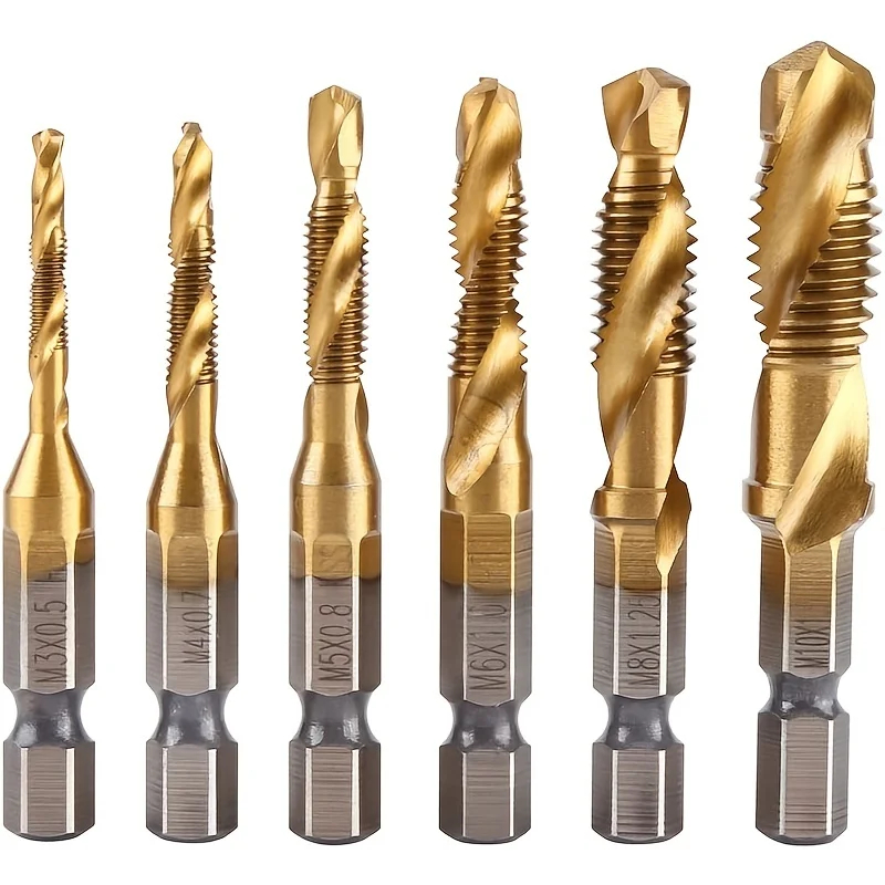 6pcs Titanium Drill Tap Combination Bit Set - Metr... – Grandado