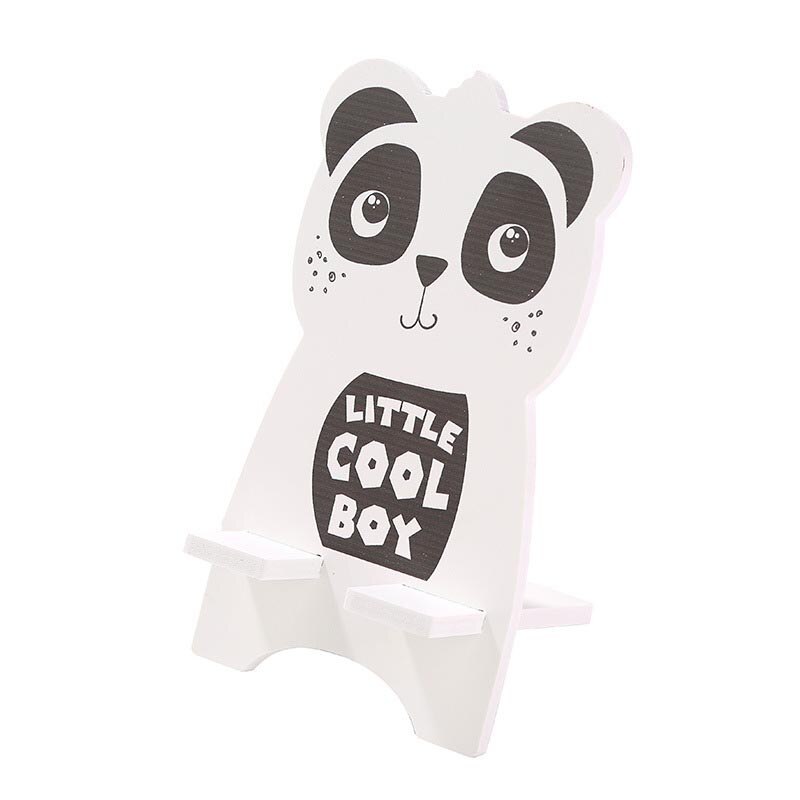 Universal mobile phone holder desktop stand universal desktop tablet mobile phone holder shockproof wooden mobile phone holder: Panda