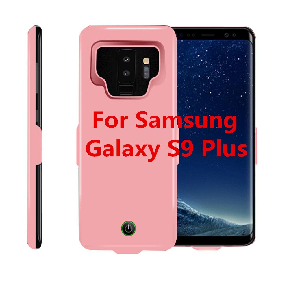 Leioua-funda de batería para Samsung Galaxy S9, S8, A8, funda con cargador de batería de 7000 mAh, cobertura de Carga para Samsung S9, S8, A8 Plus: Pink for S9 Plus