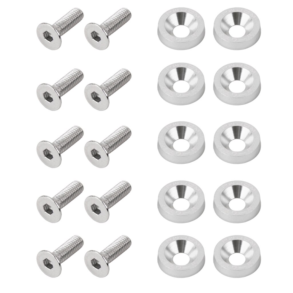 10x Universal Bumpers Fender Washers Kit M6 Bolt Schroef Motor Aluminium 8 Kleuren: Paars