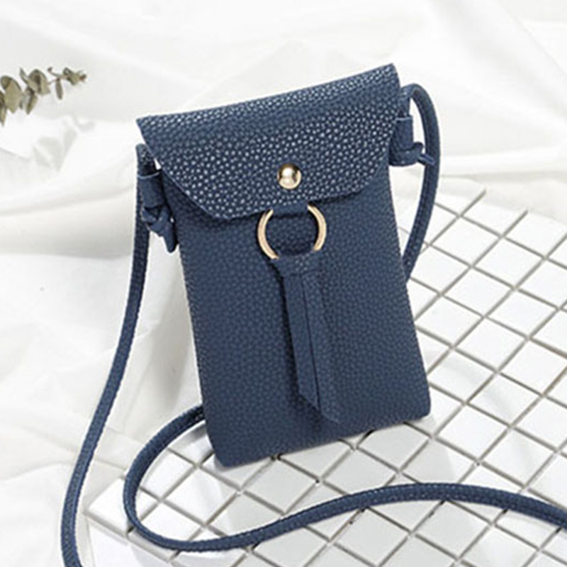 Femmes en cuir PU petit bandoulière sacs à main pour filles sac de messager Mini téléphone sacs dames sac à main sac à main: blue