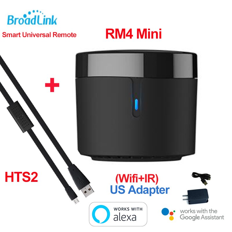 Broadlink RM4 PRO Universal Smart IR RF Remote Controller RM4 Mini Wifi IR Remote Control Work With Alexa Google Home HTS2: RM4 Mini HTS2 US