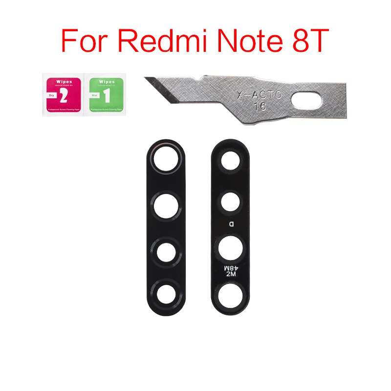 2set/lot Back Rear Camera Lens Glass Cover For Xiaomi Redmi 8A Note 8 9S Pro 8T With Adhesive Sticker