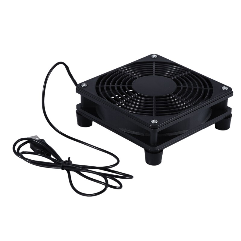 USB Cooling Fan for Router TV Box - 120x25mm - Quiet Operation - DC 5V - with Protective Grille